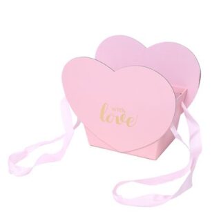 19.5cmPINK Heart Shaped Flower BOX- 898606