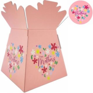 BOUQUET BOX GLOSSY - HAPPY MOTHERS DAY DAISY HEART PINK/MULTI  - 012418