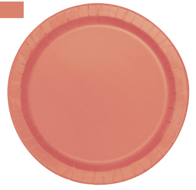 Unique 9″ Coral Paper Plates 16ct - 99235