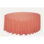 Coral Solid Round Plastic Table Cover - 84
