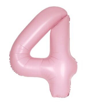 Unique 34" Matte Lovely Pink Number 4 Shaped Foil Balloon - 13884 *