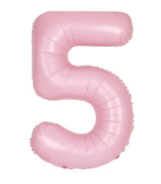 Unique 34" Matte Lovely Pink Number 5 Shaped Foil Balloon - 13885 *