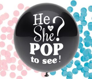 Unique - Gender Reveal He Or She Pop To See Printed Latex - Single - 9905277
