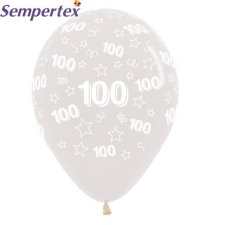 100th Birthday Stars Clear 390 Latex Balloons 12