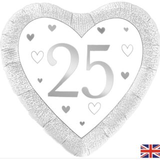 Oaktree - Happy 25th Anniversary Heart Silver - 18