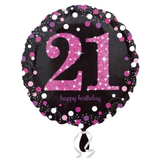 Anagram Pink Sparkling Celebration 21st Standard Foil Prismatic Balloons S40 - 3378401