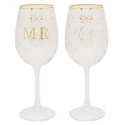 MR & MRS WINE GLASSES S/2 - LP49725