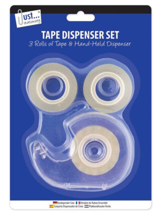 Tape dispenser set, 3 x 18mm clear tape