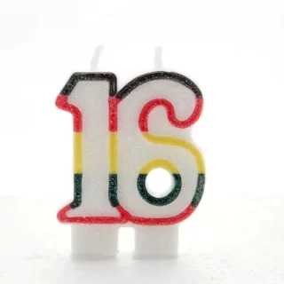 16 Double Age Candles Multicolour Pack of 6 (1/48)