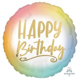 Anagram Ombre & Gold Happy Birthday Standard HX Foil Balloons S40 *