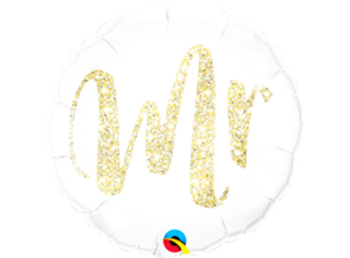 Qualatex 18 Inch Round Foil Balloon - Mr. Glitter Gold