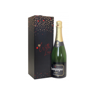 Foil Finish Champagne Bottle Box - Red/Gold -K-26511-BX