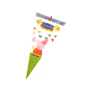 Peppa Pig Sweet Cello Cone 6 Loot Bags With Ties