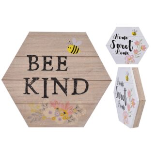 Kandy - Wooden Bee Design Honeycomb Wall Hanger  - TY5144