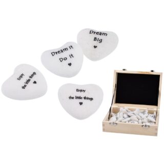 Small White Hearts With Uplifting Quotes - 3cm - TY5674