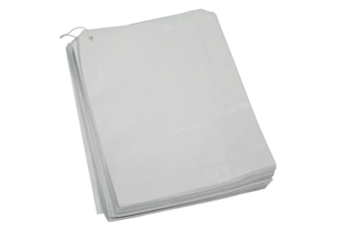 Lion Labels -  1000 White Sulphite Strung Flat Paper Bags - 7