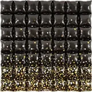Oaktree 36inch Sparkling Fizz Holographic Black Gold 7x7 Waffle Packaged - 609594