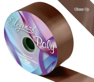 Eleganza Poly Ribbon 50mm x 91m (100yds) No.58 Chocolate - 618329