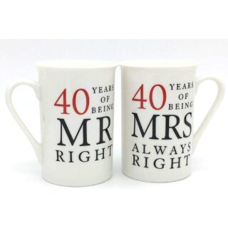 Mr & Mrs 40 Years Of being Right Mugs - WG67740