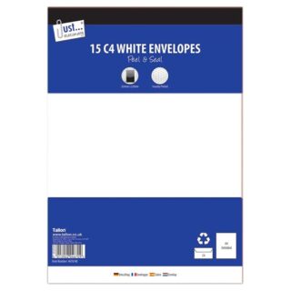 Envelopes 15 x C4 White Peal & Seal - 80gsm - 4670/48 - Tallon