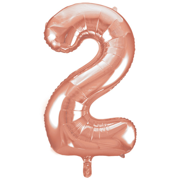 Unique 34" Rose Gold Number 2 Shaped Foil Balloon - 55872 *