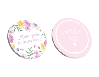 Mother's Day Wooden Coaster 10cm