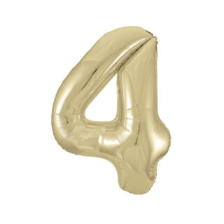 Unique White Gold Number 4 Shaped Foil Balloon 34