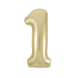Unique White Gold Number 1 Shaped Foil Balloon 34