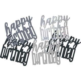 GLITZ Happy Birthday Black Foil Confetti - 14g - 80537