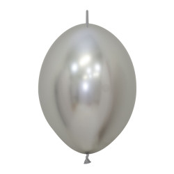 Reflex Silver 981 Link-O-Loon Latex Balloons 12"/30cm - 50 PC - 20015072