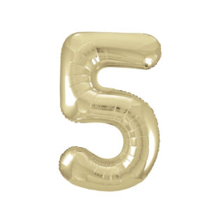 Unique White Gold Number 5 Shaped Foil Balloon 34