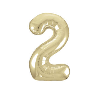 Unique White Gold Number 2 Shaped Foil Balloon 34