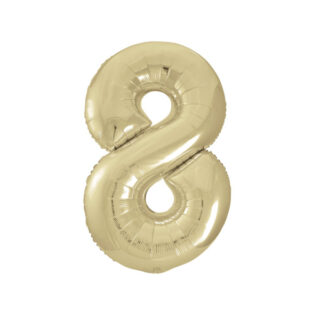 Unique White Gold Number 8 Shaped Foil Balloon 34