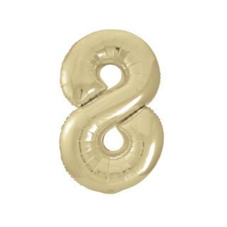 Unique White Gold Number 8 Shaped Foil Balloon 34" - 53838*