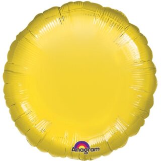 Anagram - Metallic Yellow Round Flat - 18