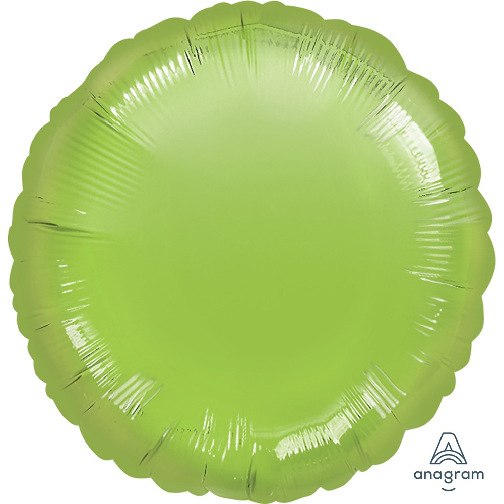 Anagram Metallic Lime Green Circle Standard Unpackaged Foil Balloons S15 - 0615002
