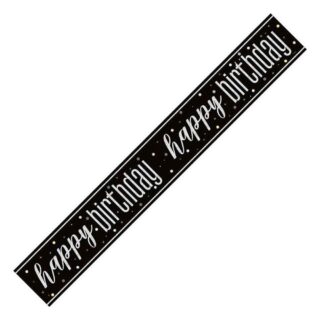 Unique - Glitz Black Happy Birthday 9ft Banner  - 82257