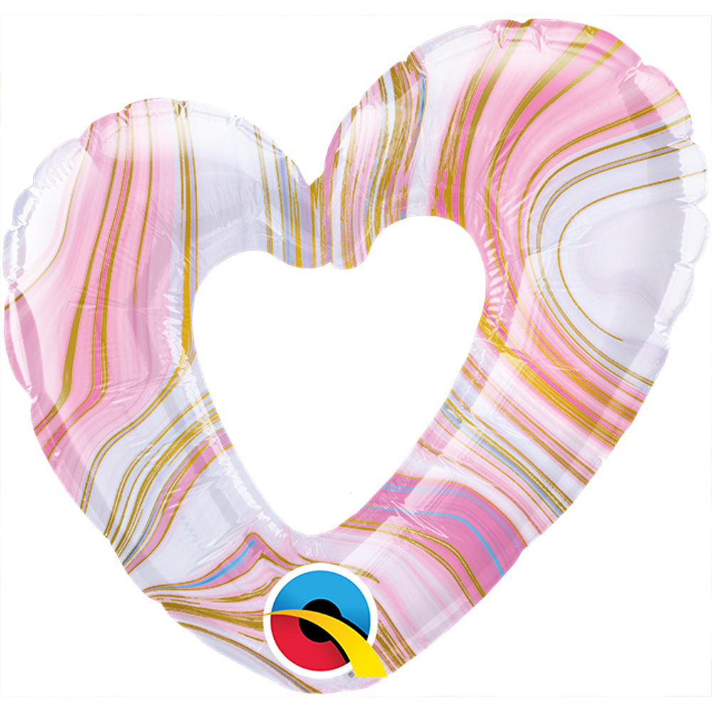 Qualatex - Mini Open Colorful Marble Heart - 14" - Single - 31545