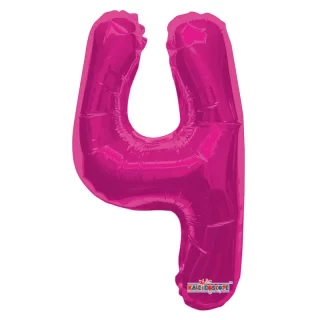 Apac - Number 4 Hot Pink Balloon - 14