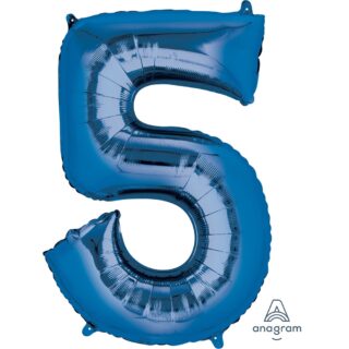Anagram - Number 5 Blue SuperShape Foil Balloons - 34