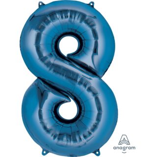 Anagram - Number 8 Blue SuperShape Foil Balloons - 34