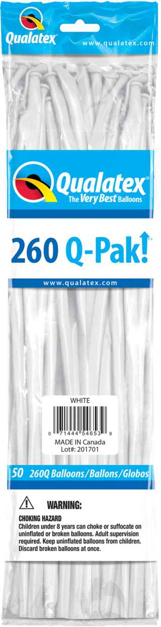 260 Q-PAK WHITE  50CT - QUALATEX PLAIN LATEX