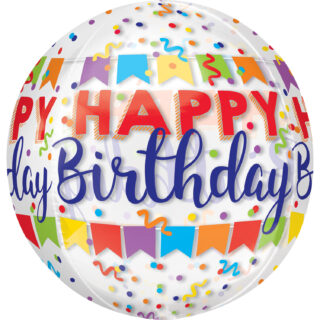 Anagram Happy Birthday Banner Bash Orbz Foil Balloons 15