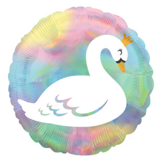 Anagram Pastel Swan Holographic Iridescent Standard HX Foil Balloons S40