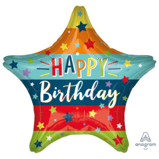 Anagram Stars & Stripes Happy Birthday Standard HX Foil Balloons S40
