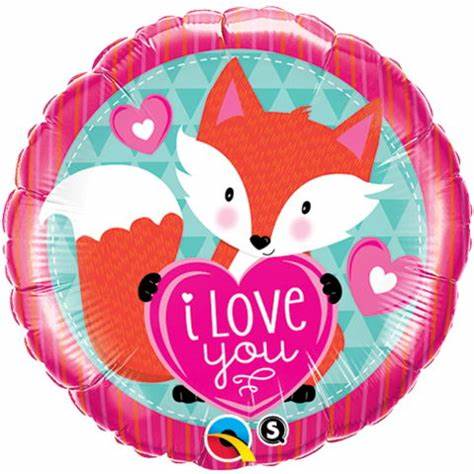 Qualatex I love you fox 18"
