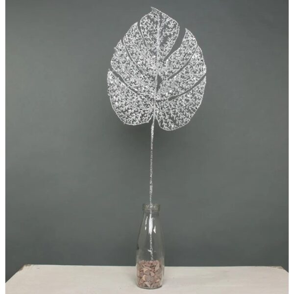 Glitter filigree Monstera Leaf Silver - XP1883S*