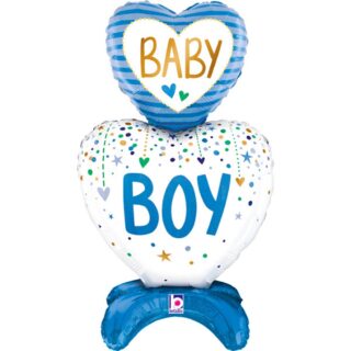 Grabo 28" Standup Baby Boy Hearts Shape D4 Packaged