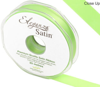 Eleganza Double Faced Satin 15mm x 20m Lime green No.14