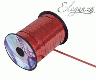 Eleganza Poly Curling Ribbon Holographic 5mm x250yds Red